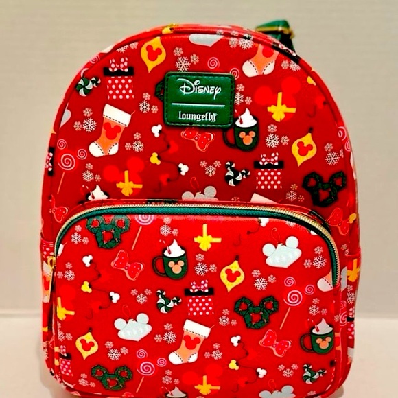 Loungefly Disney NWT Mickey Holiday Sweets & Treats Mini‎ Backpack & Wallet - Picture 2 of 9